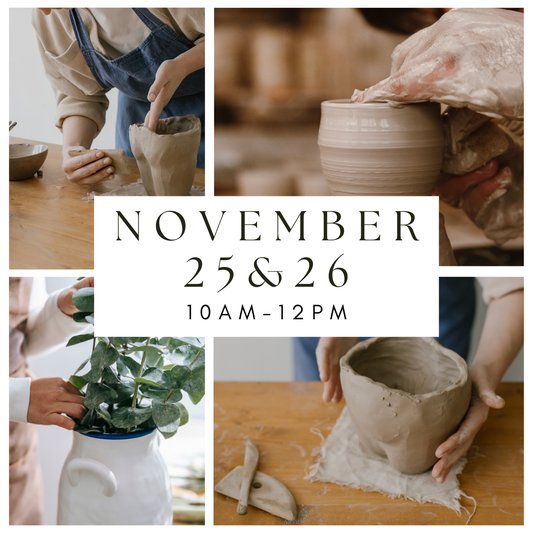 Artful Earth - muddy hands for beginners - NOVEMBER 25 & 26 - 10am-12pm